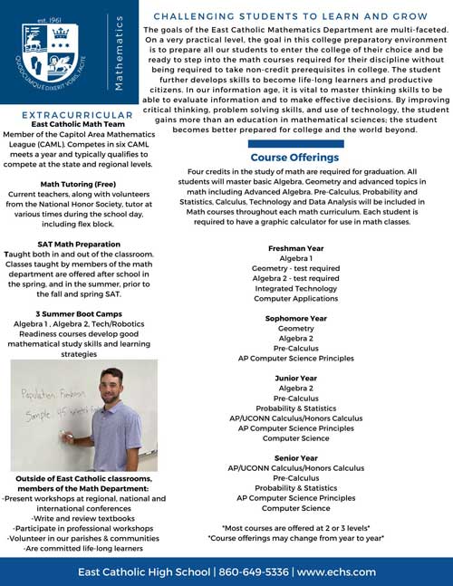 Math Department Flyer