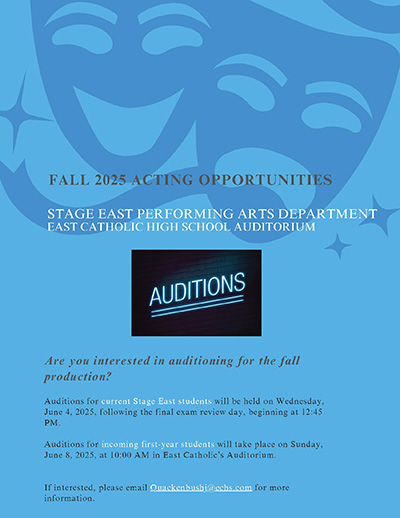 Stage East Fall 2025 Auditions Flyer