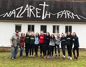 group of students in front of Nazareth Farm