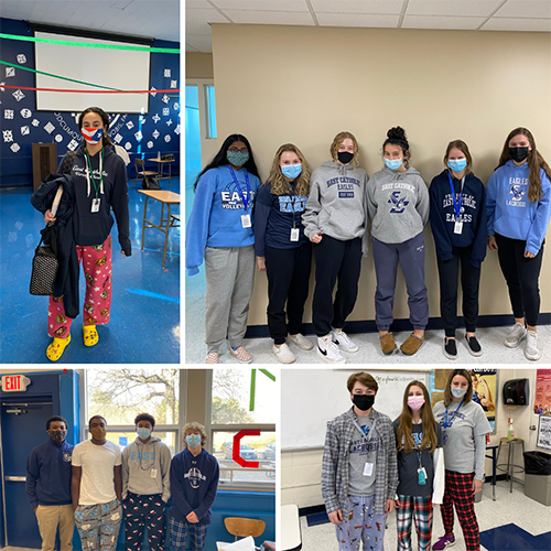 Students on pajama day