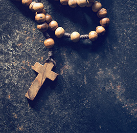 rosary and cross