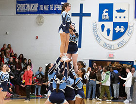 Cheerleaders standing together