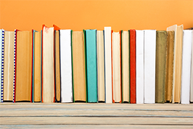 Books turned backwards